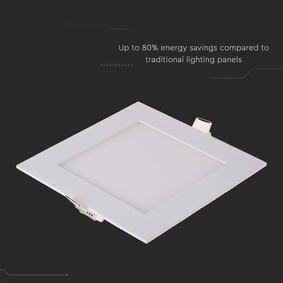 V-TAC süllyeszthető mennyezeti szögletes LED panel 12W természetes fehér - SKU 214867