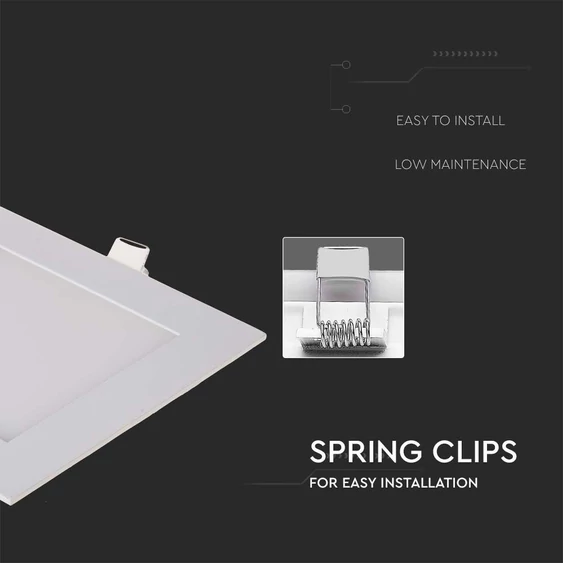 V-TAC süllyeszthető mennyezeti szögletes LED panel 12W természetes fehér - SKU 214867