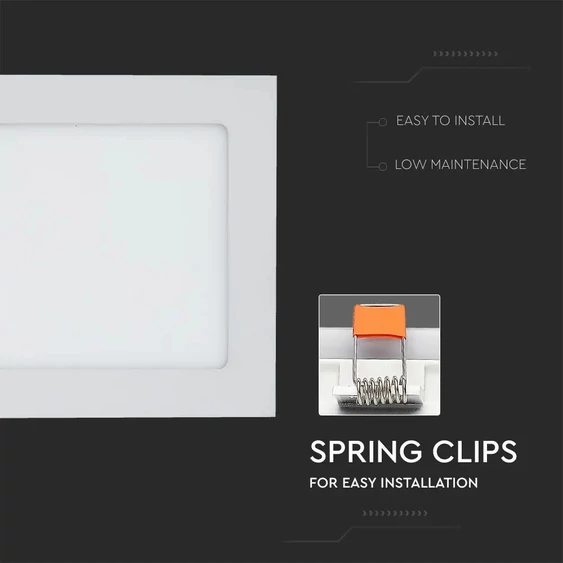 V-TAC süllyeszthető mennyezeti szögletes LED panel 12W természetes fehér - SKU 4867