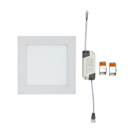 V-TAC süllyeszthető mennyezeti szögletes LED panel 12W természetes fehér - SKU 4867