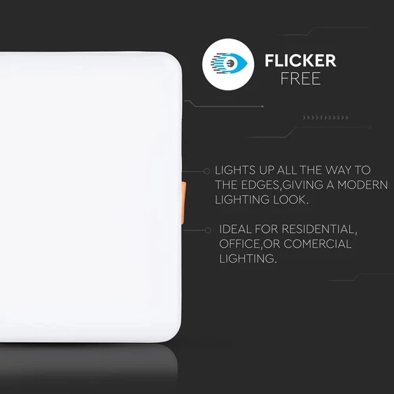 V-TAC süllyeszthető mennyezeti szögletes LED panel 24W hideg fehér - SKU 744