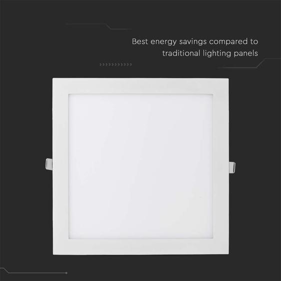 V-TAC süllyeszthető mennyezeti szögletes LED panel 24W meleg fehér - SKU 214887