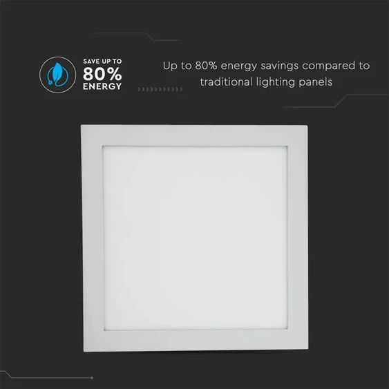V-TAC süllyeszthető mennyezeti szögletes LED panel 24W meleg fehér - SKU 4887