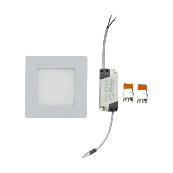 V-TAC süllyeszthető mennyezeti szögletes LED panel 6W hideg fehér - SKU 4865