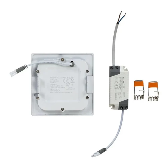 V-TAC süllyeszthető mennyezeti szögletes LED panel 6W hideg fehér - SKU 4865