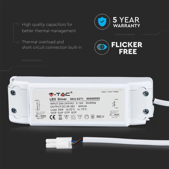 V-TAC tápegység LED panelhez 29W - SKU 6271