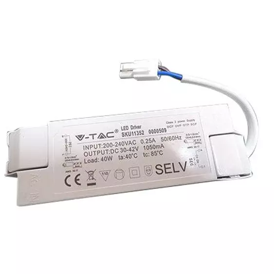 V-TAC nem dimmelhető tápegység 40W LED panelekhez - SKU 11352