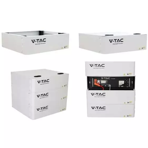 V-TAC tárolórack SKU 11377 rackba szerelhető akkumulátorhoz, maximum 5 rack/oszlop - SKU 11556