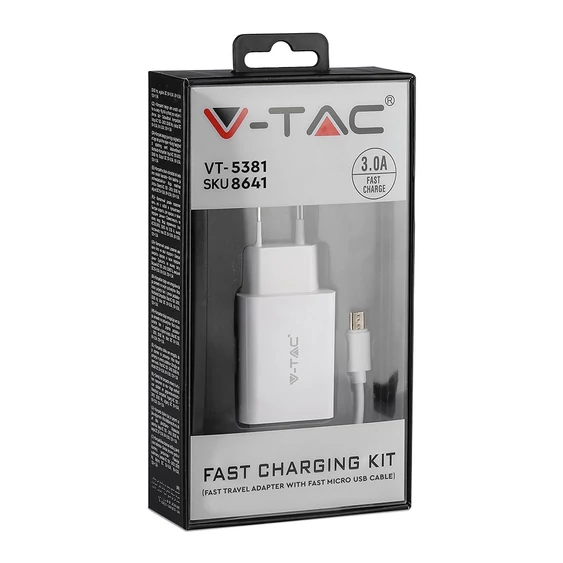 V-TAC USB 3.0, Micro USB hálózati adapter - SKU 8641