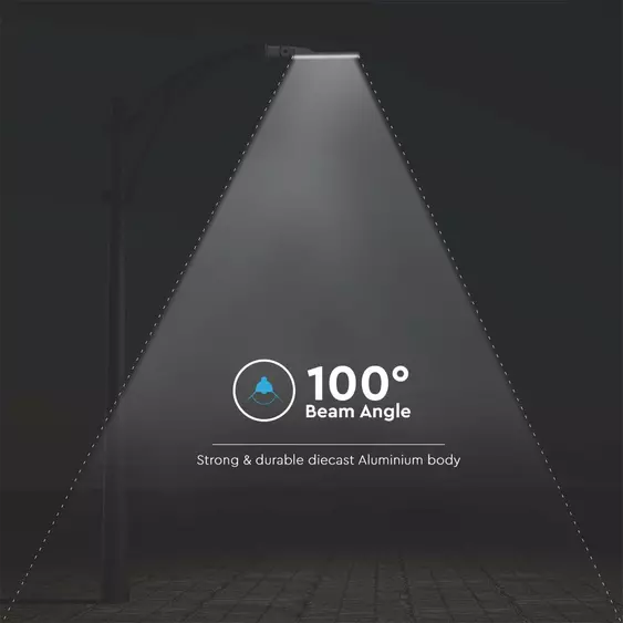 V-TAC utcai LED lámpa, térvilágító alkonyszenzoros lámpatest 100W hideg fehér - SKU 20435