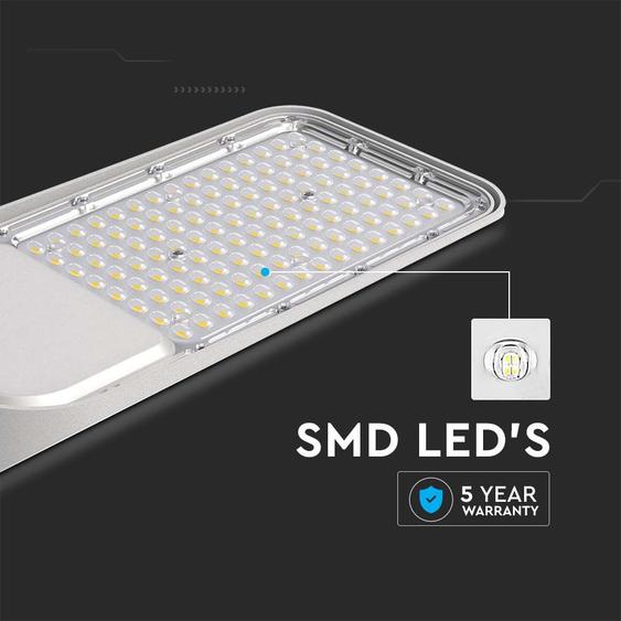 V-TAC utcai LED lámpa, térvilágító alkonyszenzoros lámpatest 100W hideg fehér - SKU 20435
