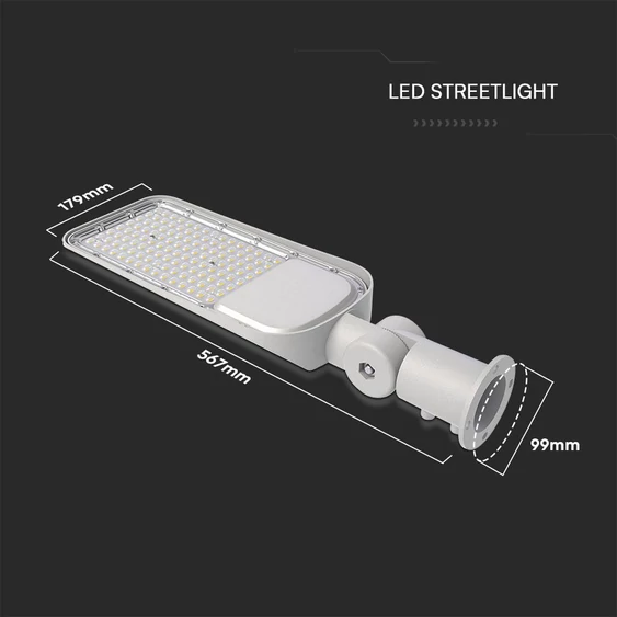 V-TAC utcai LED lámpa, térvilágító alkonyszenzoros lámpatest 100W természetes fehér - SKU 20434