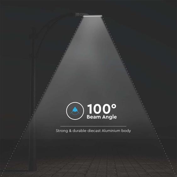 V-TAC utcai LED lámpa, térvilágító alkonyszenzoros lámpatest 50W hideg fehér - SKU 20433