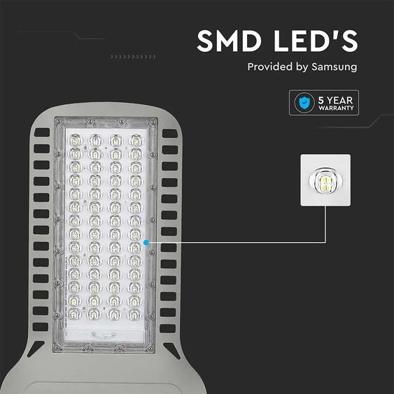 V-TAC utcai LED lámpa, térvilágító ledes lámpatest 100W, 135Lm/W, hideg fehér - SKU 21961