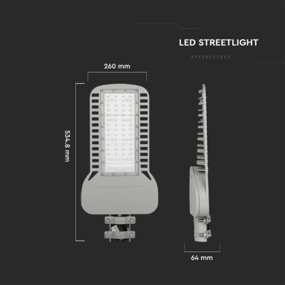 V-TAC utcai LED lámpa, térvilágító ledes lámpatest 150W, 135Lm/W, hideg fehér - SKU 21963