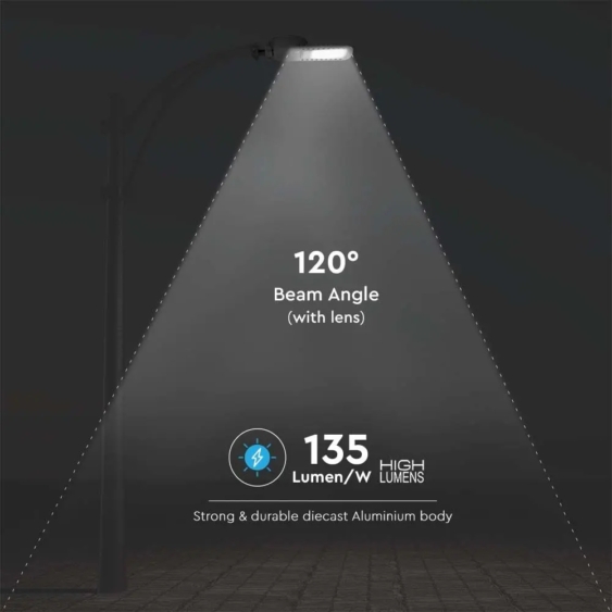 V-TAC utcai LED lámpa, térvilágító ledes lámpatest 150W, 135Lm/W, természetes fehér - SKU 21962