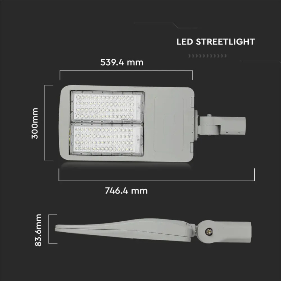 V-TAC utcai LED lámpa, térvilágító ledes lámpatest 150W hideg fehér - SKU 955