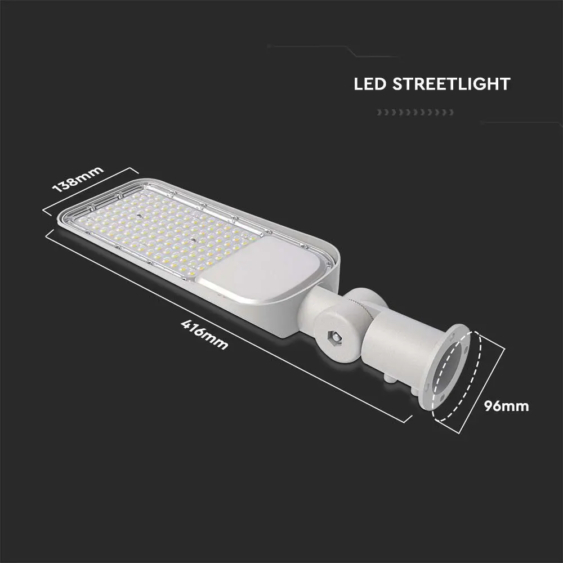 V-TAC utcai LED lámpa, térvilágító ledes lámpatest 30W hideg fehér, 100 Lm/W - SKU 20423