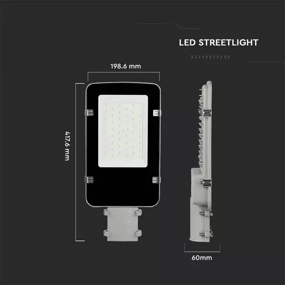 V-TAC utcai LED lámpa, térvilágító ledes lámpatest 30W hideg fehér - SKU 215261