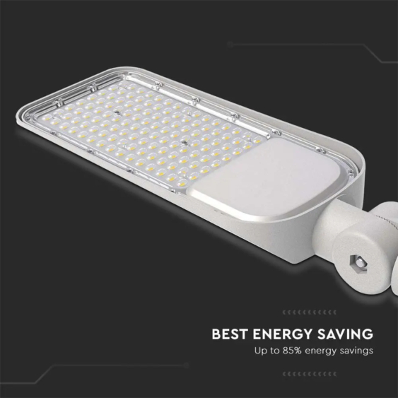 V-TAC utcai LED lámpa, térvilágító ledes lámpatest 50W hideg fehér, 100 Lm/W - SKU 20425