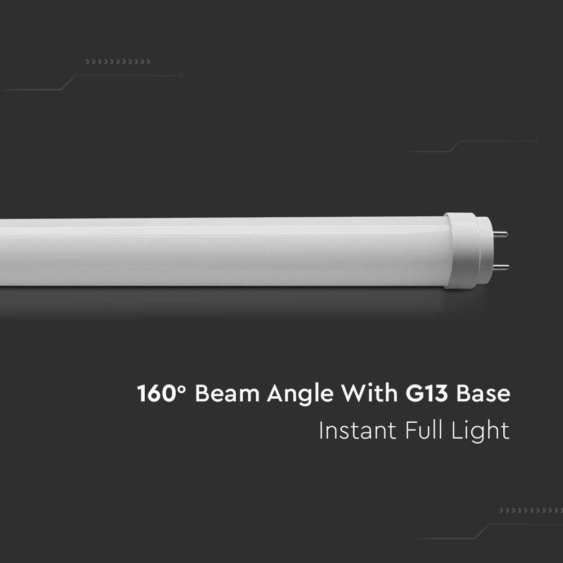 V-TAC üveg LED fénycső 60cm T8 9W hideg fehér, 90 Lm/W - SKU 7798