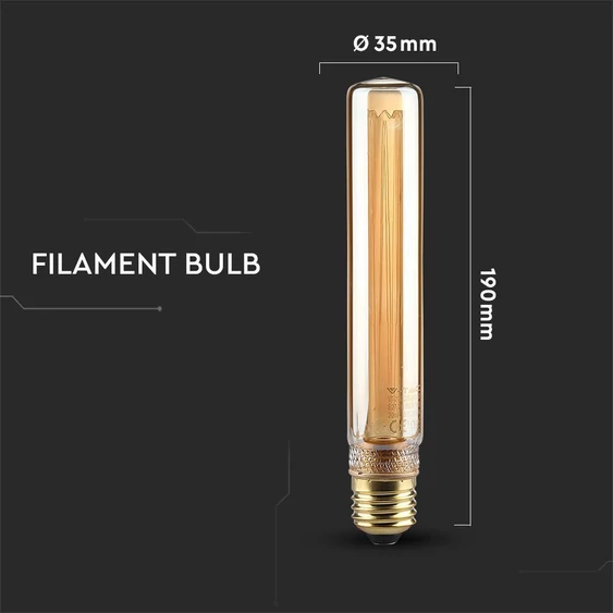 V-TAC Vintage 2W borostyán E27 meleg fehér ART filament T30 LED égő - SKU 217473