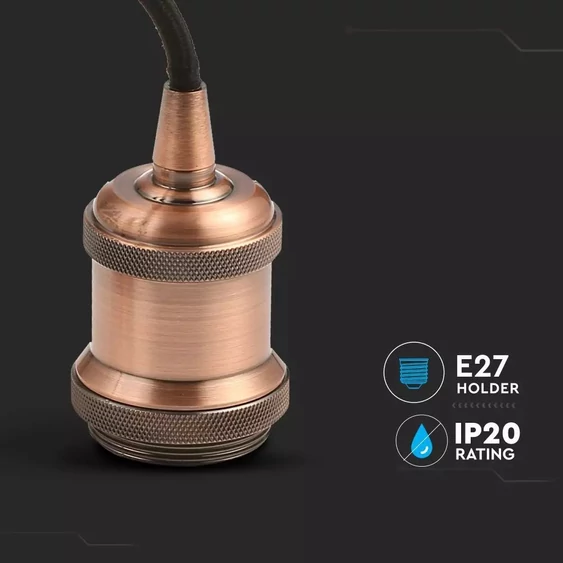 V-TAC vörösréz színű függeszték E27 foglalattal - SKU 3840