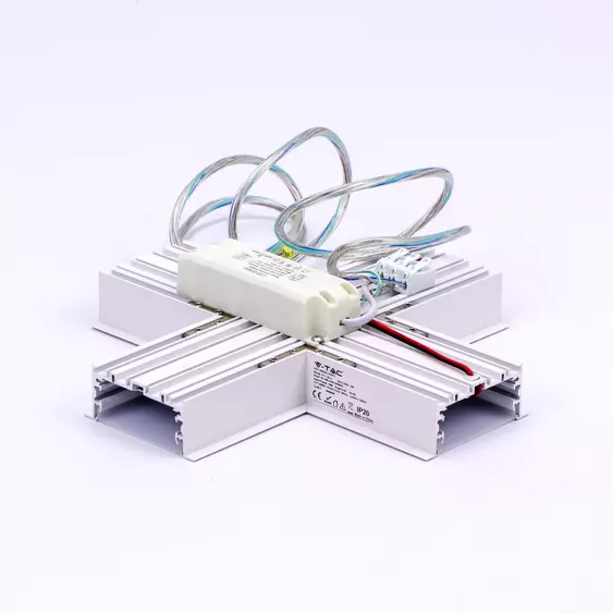 V-TAC X alakú csatlakozó süllyeszthető lineáris LED lámpákhoz 16W természetes fehér - SKU 399