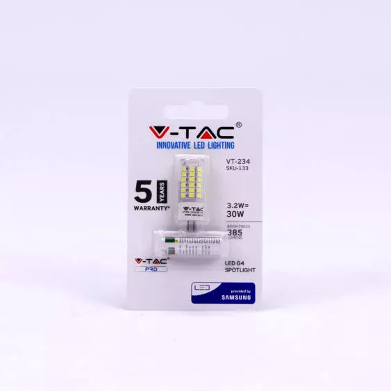 V-TAC G4 LED égő 12V 3,2W hideg fehér - SKU 133