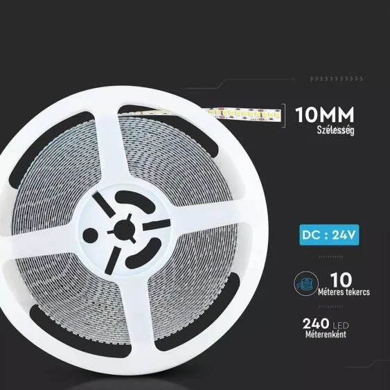 V-TAC LED szalag IP20 SMD 2835 chip 240 db/m meleg fehér - SKU 320